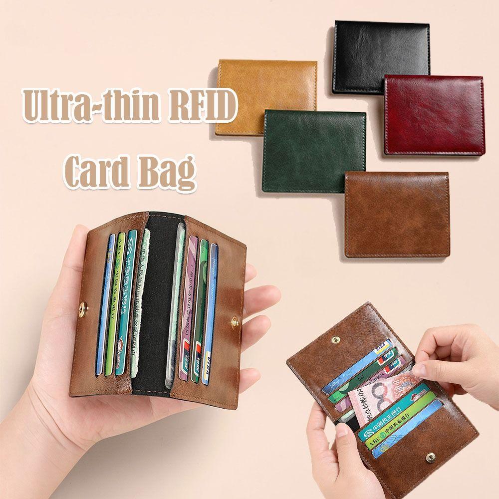 Simple Ultra-thin Credit Card Bag RFID Multi Card Slot Card Holder Cash Holder Women Men