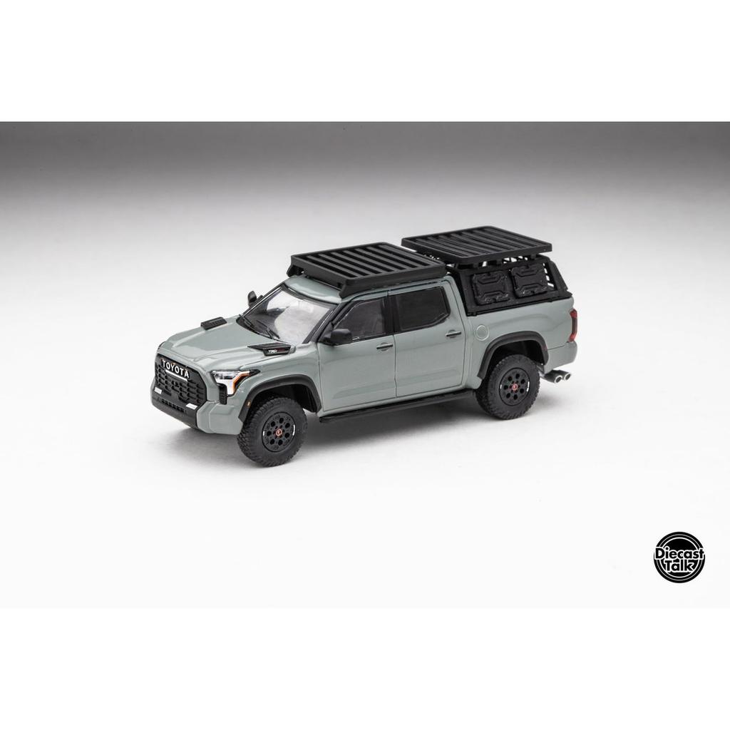 FREESTYLE GCD 1/64 Toyota Tundra TRD Pro Lunar Rock DiecastTalk Special Edition Model Car with Roof Rack & Accessories DTG0023-LR
