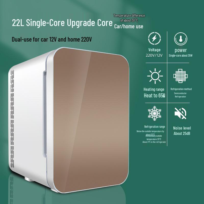 4L Dual-Use Mini Fridge for Car and Home - Ideal for Makeup, Masks, and Cosmetics