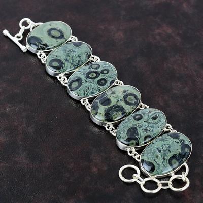 Kambaba Jasper Bracelet 925 Sterling Silver Bracelet Decent Gemstone Jewelry Adjustable Chain Bracelet Handmade Dainty Bracelet Gift For Mom
