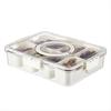2025+ Divided Serving Tray with Lid and Handle Portable Snack Platter Organizer with 8 Compartments Plastic Appetizer Tray