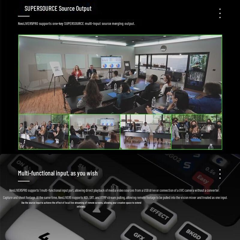 Js R5PRO 4K 5kanálový přepínač pro živé vysílání