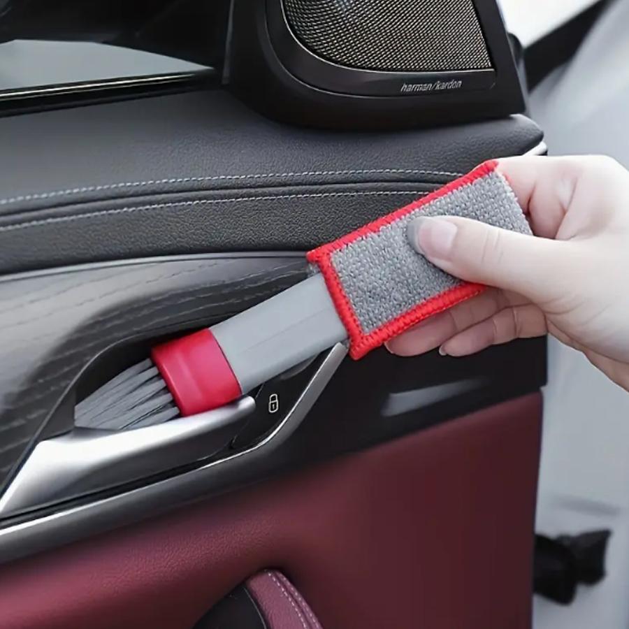 1 PC, Soft Dual Head Car Cleaning Brush, 2-in-1 Air Conditioning Vent Brush, Internal Cleaning Tool, Multi-functional Dust Remov