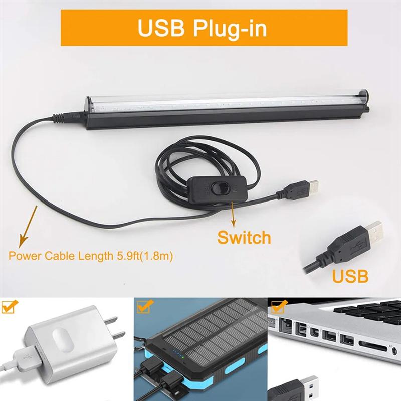 A03F-T5 Tube 5V USB Plug 380-400Nm Light LED UV Lamp Ultraviolet Light LED Stage Blacklight UV LED Lamp Parts
