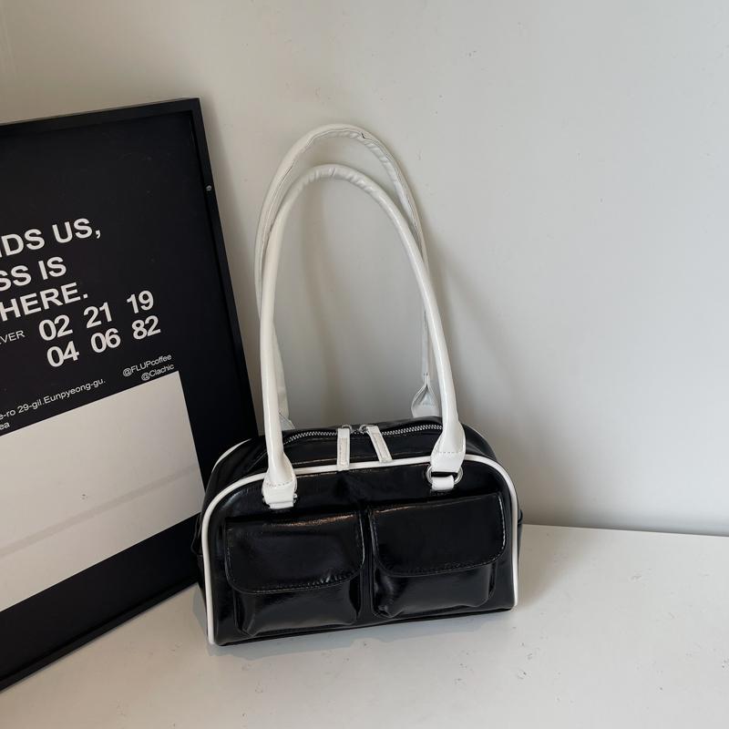 

New Ladies Pillow Shaped Fashion Single Shoulder Bag Semi-Circle Bright Surface Casual Women s Bag чёрный