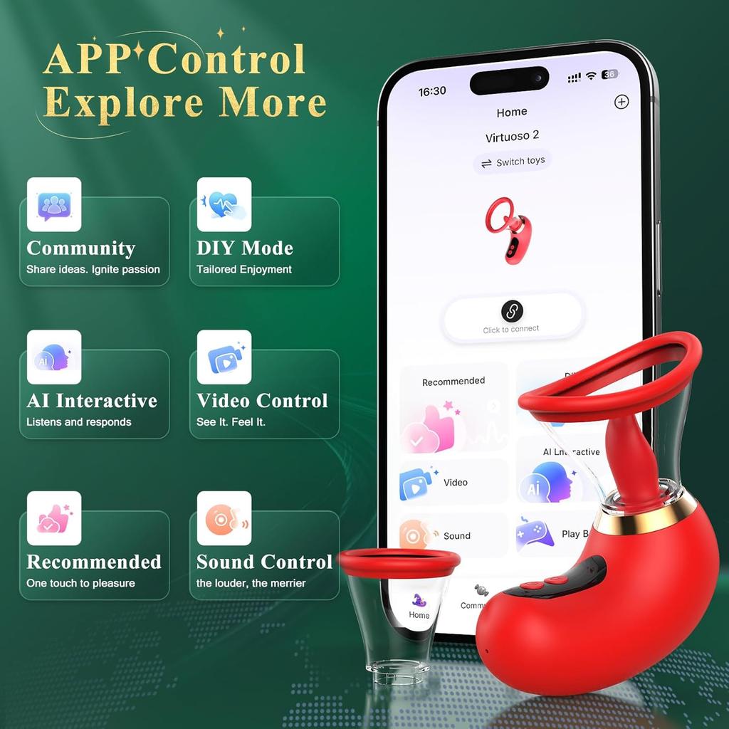 Vibrator Adult Sex Toys for Women - 5IN1 Sucking Vibrator Rose Sex Toy, 3 Sucking, 9 Tongue Licking & Vibrating Adult Toys, LCD Display