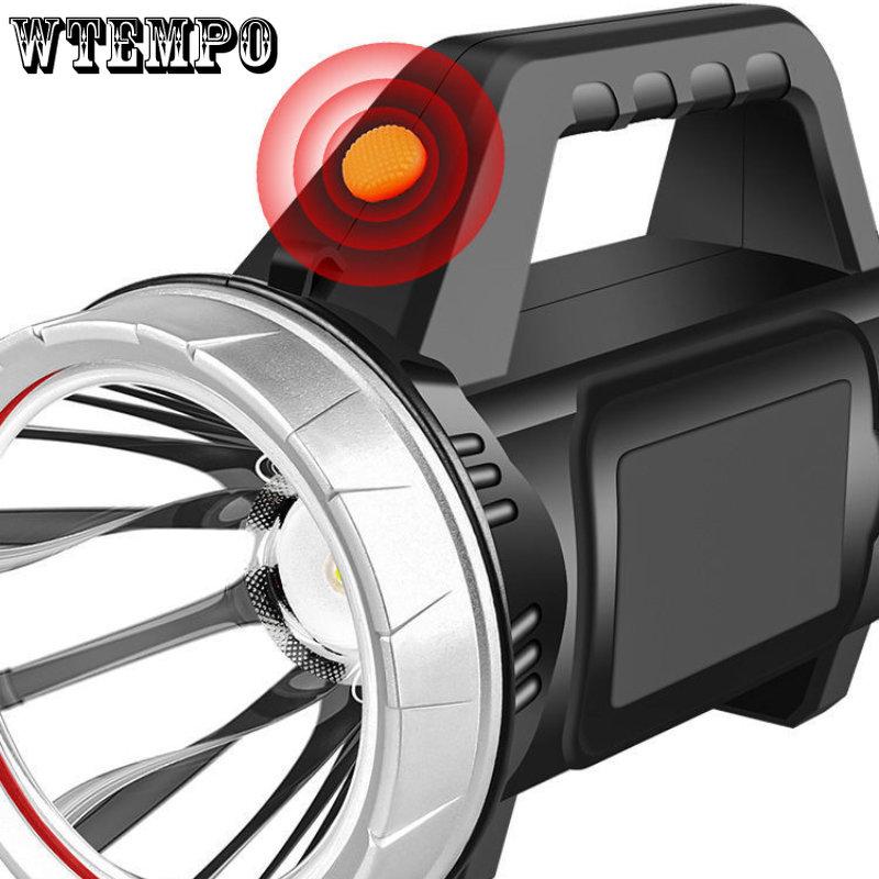 Proiector cu lumină puternică, încărcare USB, impermeabil de exterior, lumină LED cu telecomandă, lanternă portabilă de mare capacitate