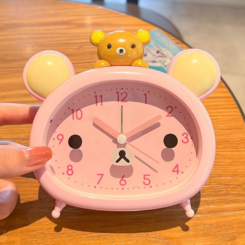 

Мультяшный милый будильник Rilakkumas 13x12 см, бесшумные прикроватные часы для детей, настольный мультяшный будильник для домашнего декора, подарок