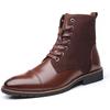 British Style Flat Designer Ankle Boots Vintage Casual Leather Outdoor Walking Motorcycle Boots Mens Antiskid Fall Chunky Boots