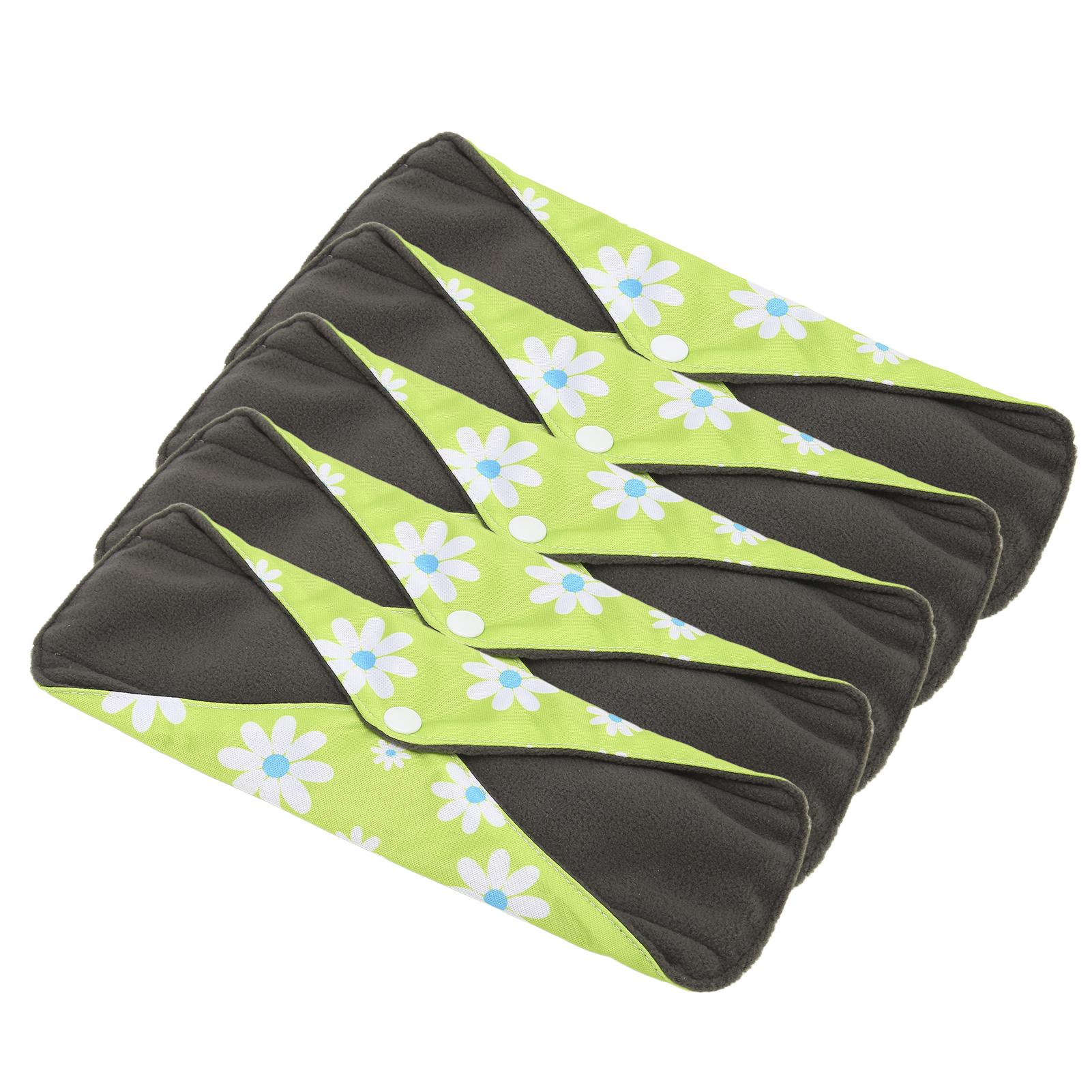 

5 шт. Многоразовые менструальные прокладки, моющиеся тканевые женские прокладки, непромокаемые гигиенические прокладки при недержании для женщин M02