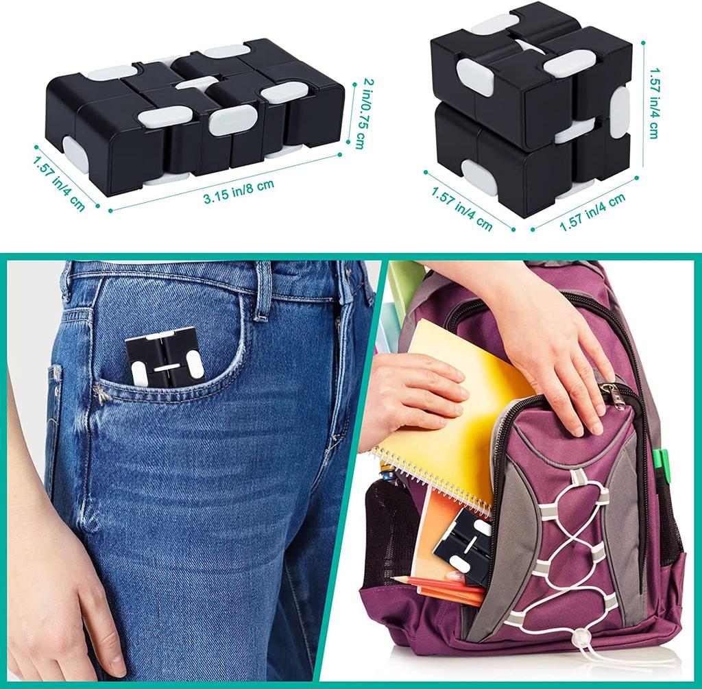 Infinity Cube Fidget Sensory Toy Mini Puzzle Cube Toy Stress Anxiety Relief Magic Puzzle Flip Toy for ADHD Autistic Kids Adult