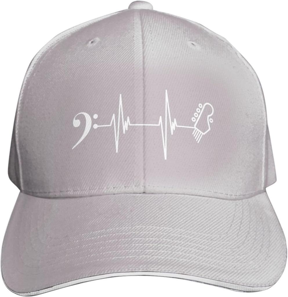 Heartbeat Guitar Headstock Baseball Cap Polyester Adjustable Outdoor Music Hat Unisex