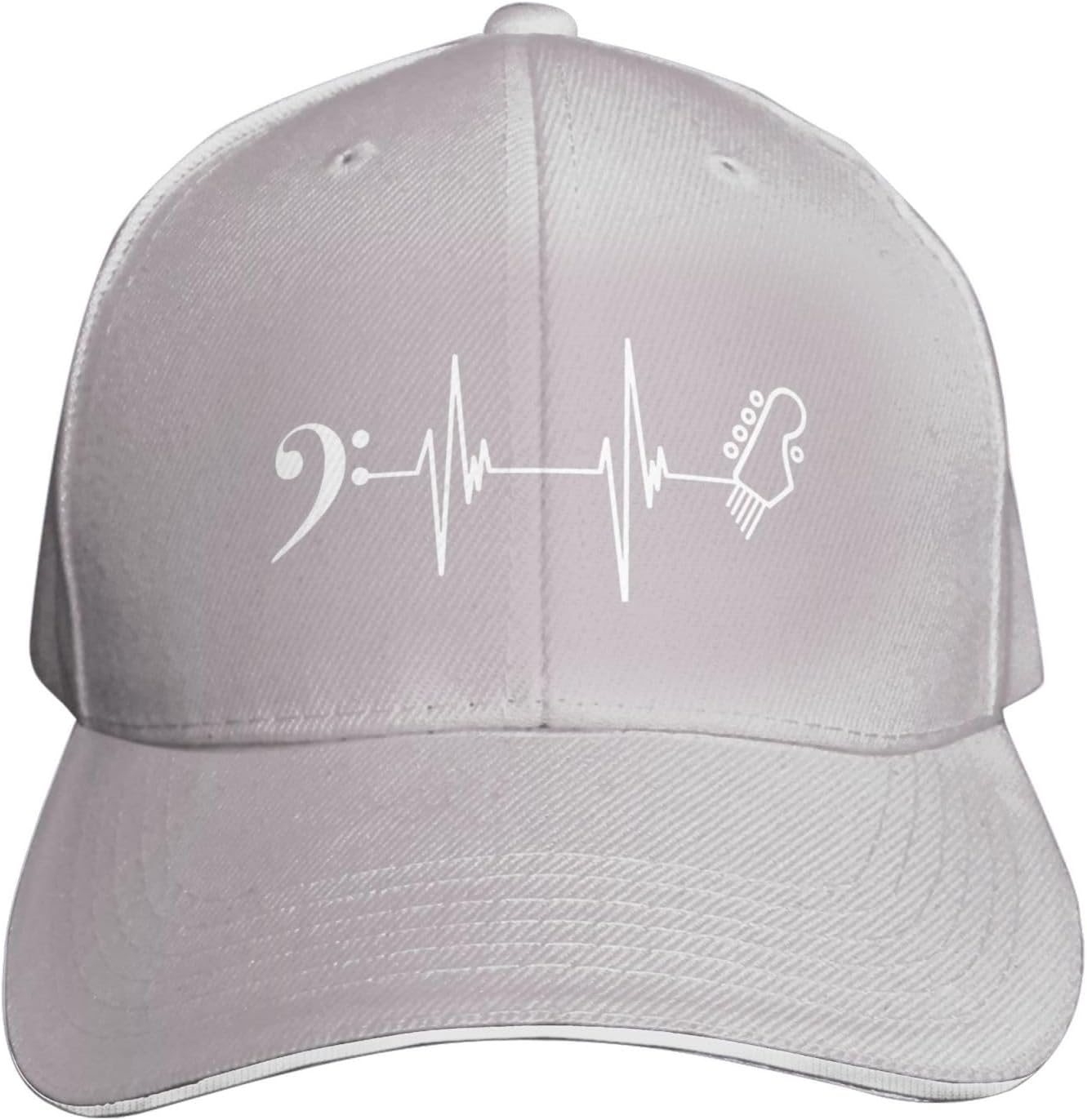

Heartbeat Guitar Headstock Baseball Cap Polyester Adjustable Outdoor Music Hat Unisex One Size