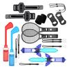12 In 1 Switch Sports Game Accessories with Leg Strap Arm Wrist Band Comfort Grip Tennis Racket Golf Club Sword 12 PCS