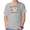 Unisex Crew Neck T-Shirt Anxiety University Graphic Short Sleeve Casual Tee