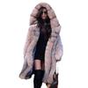 2023 Women's Mid-Length Hooded Faux Fur Coat - European & American Style for Autumn/Winter