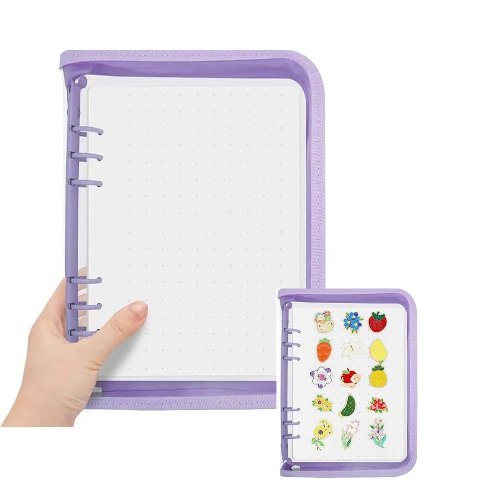 Новая сумка-коллекционер для брошей Многофункциональная витрина для значков Рюкзак с перегородкой На молнии Коллекционер брошей из эмали Книга для обмена значками фиолетовый