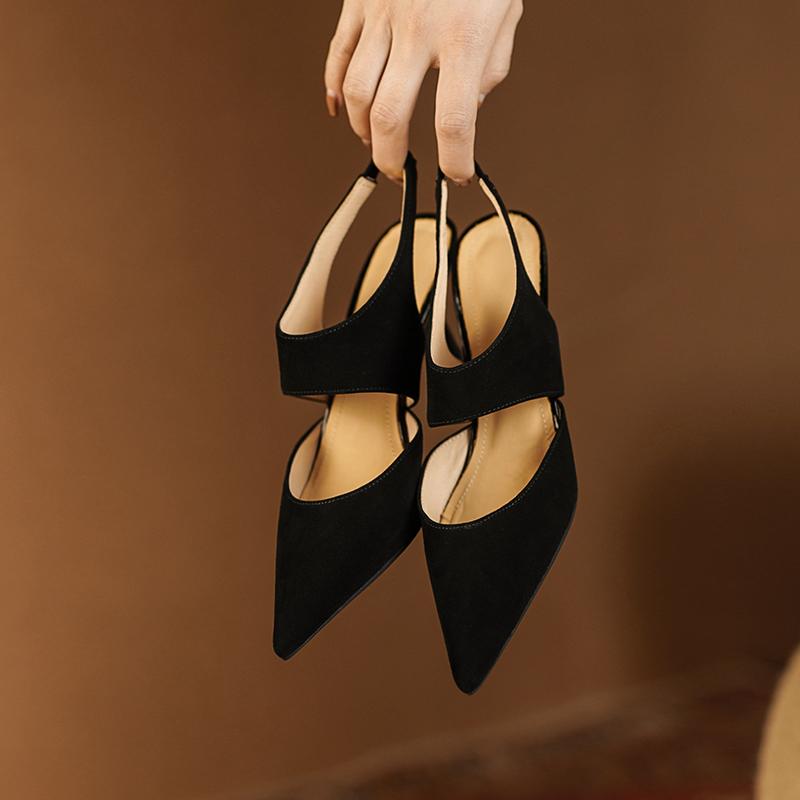 Fashion 2025 New Spring Suede Leather Women Shoes Retro Stilettos Women Pumps Pointed Toe Heels Shoes Women Zapatos De Mujer Heels Women