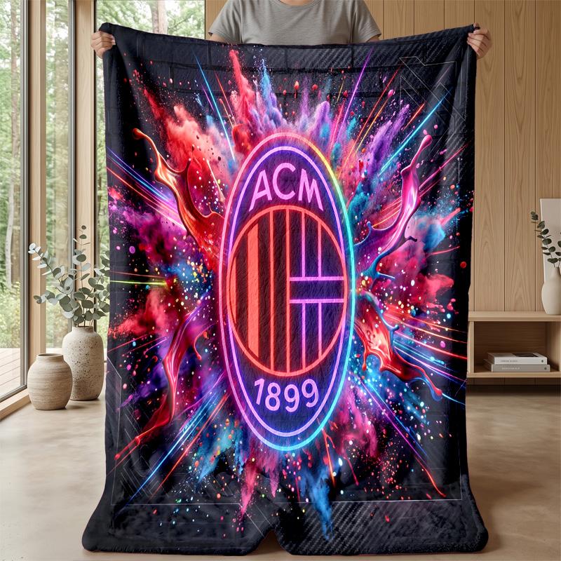 AC Milan Theme blanket Soft Flannel Blanket Plush Throw Blanket Cozy Sofa Bed Blanket for Home Decor