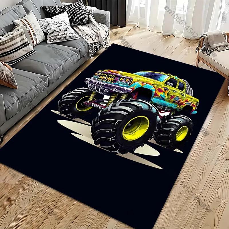 Tappeto con Stampa Mostro Camion Dinosauro Multistile per Soggiorno Camera da Letto Comodino Bagno Tappetino per Pavimento Tappeto Area Camera dei Bambini Decorazioni per la Casa