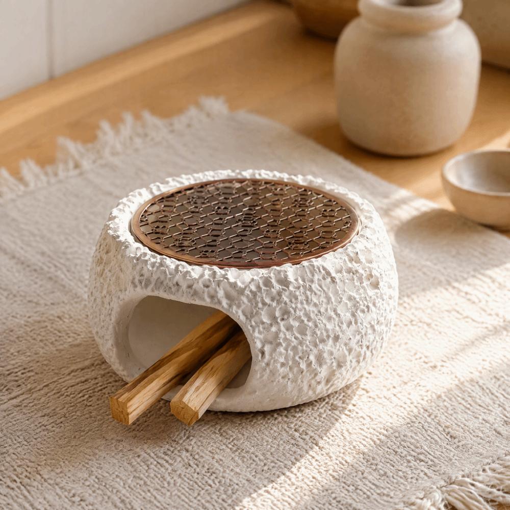 Stone-Look Candle Warmer Cement Fumigation Furnace Aromatherapy Burner Home Decoration