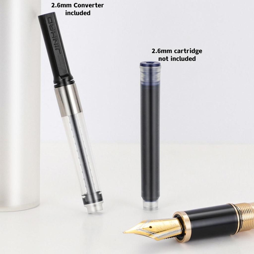 Jinhao X350 Füllfederhalter, Retro, eleganter Schaft, Goldclip, feine/mittlere Feder zum Schreiben von Unterschriften