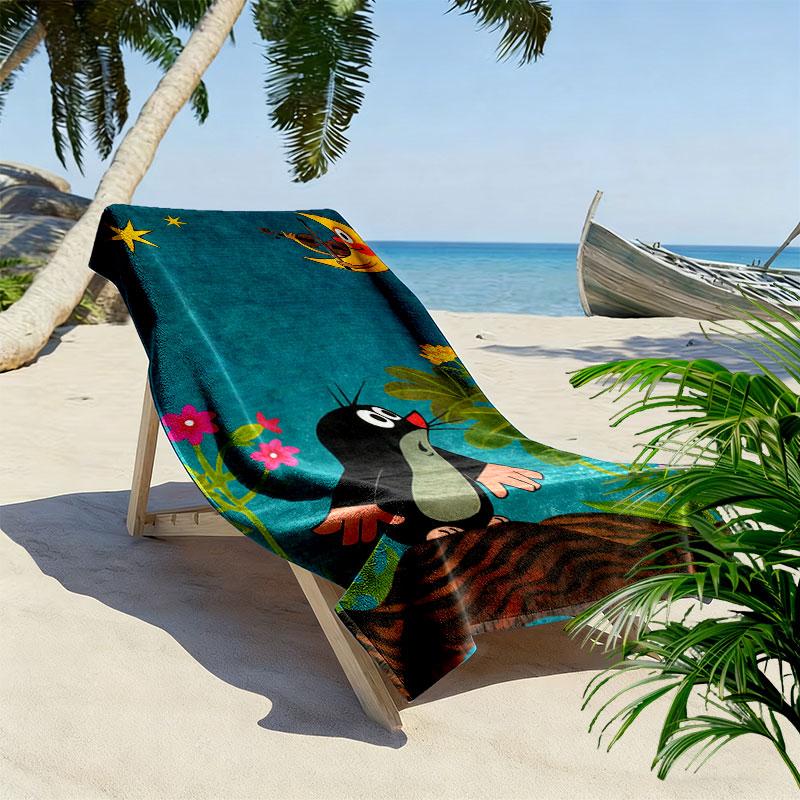 Krtek Beach Towel, Large Soft Quick Dry Towel for Beach Camping Swimming