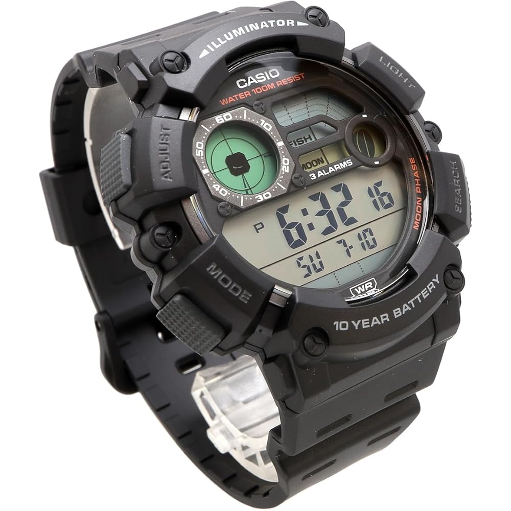 Casio CASIO Digital Men's Watch with Fishing Data & Moon Data Display Function WS-1500H-1AV Black (Overseas Model) [Parallel Import]