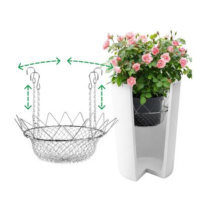Pflanzeinsatz Erhöhung Verstellbare Pflanzenerhöhung Innen Pflanztopf Robuster Blumentopf-Erhöhung mit Haken Ketten für 12-18 Zoll Breite Öffnung Hohe Pflanze
