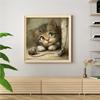 Cat Full 11CT DIY Stamped Cross Stitch Kits 40x40cm Embroidery Needlepoint Starter Kits for Beginners Adults Home Decor