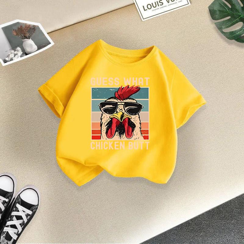 Kinder T-Shirt Niedliche Tiere Gedruckt Kinder 100% Baumwolle Oberteile 2-13J Locker Geschnitten Lässig O-Ausschnitt Kurzarm T-Shirt