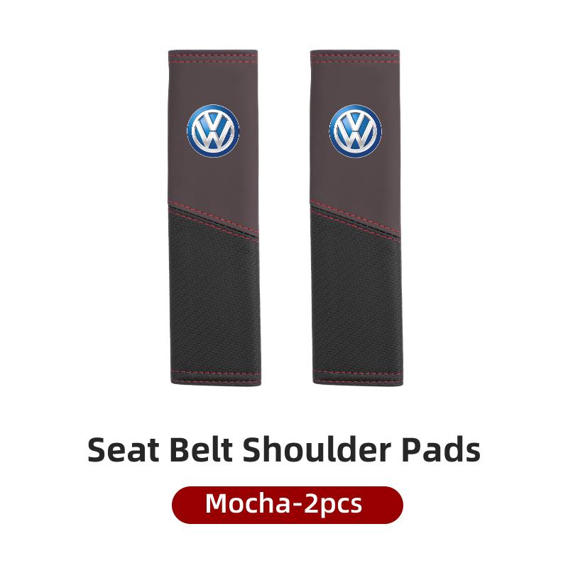 LEG1 Car Seat Belt Cover Safety Belt Two-colour Splicing Shoulder Protection Pads For VW Tiguan CC Jetta Polo Passat T-ROC Touareg