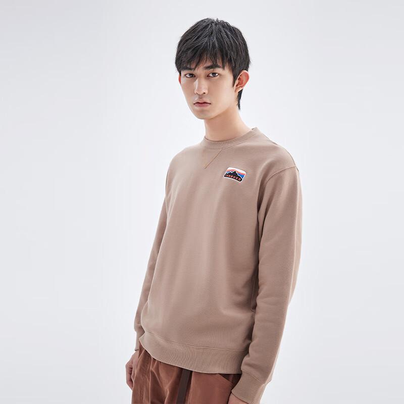 Tanboer Men's Solid Crew Neck Cotton Sweatshirt