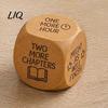 Engraved Wooden Reading Tool Decision Dice, 6-Sided Wood Quotes Prompt, Natural Gamified Accessory Charm, Fun Companion Book Lover Habit Dice