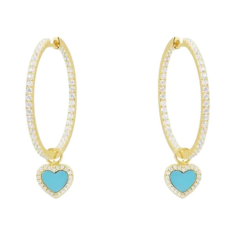 APM Monaco Heart shape large circle design 925 silver earrings women s gold AE13092XTUY серебряный