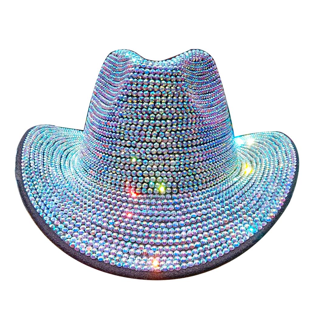 New Rhinestone Cowboy Hat Fedora Hat for Men and Women Jazz Hat Party Stage Performance Hat sombrero vaquero