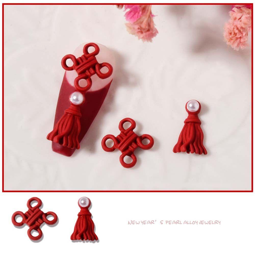 Auspicious Fortune Nail Art Zinc Zinc Alloy Jewelry DIY Nail Decoration Pearl Ornaments New Year Nail Art