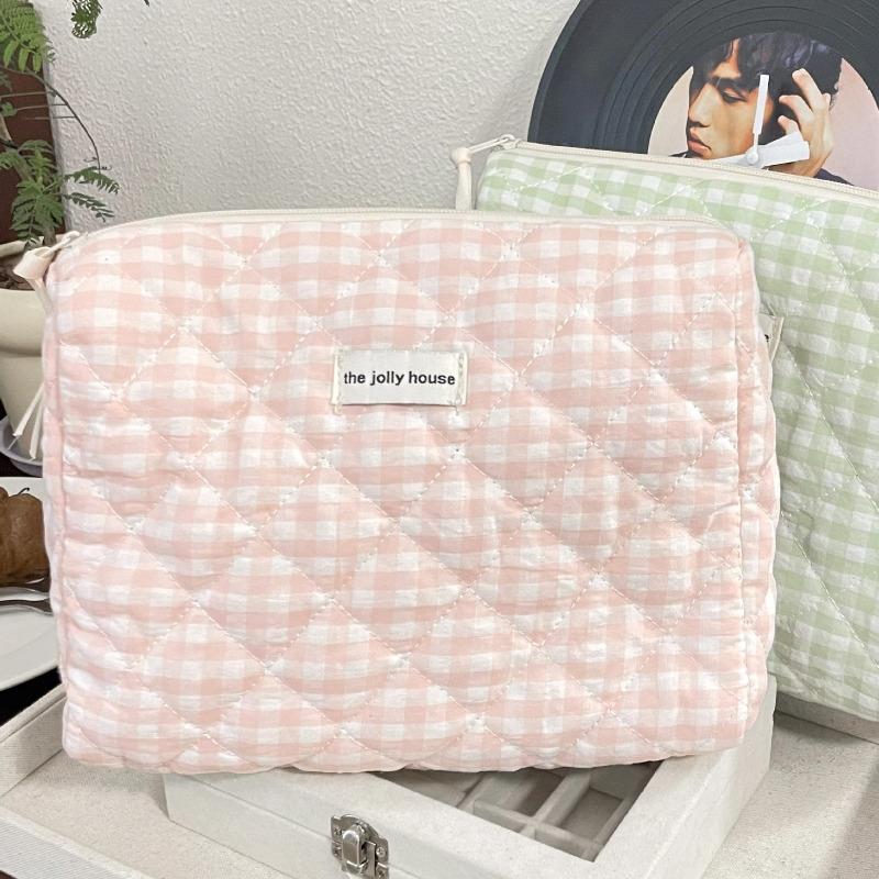 Quilted Cott Ladies Travel Storage Bag Retro Cherry Women's Cosmetic Bags Cute Design Girls Pencil Case Makeup Bag Handbags