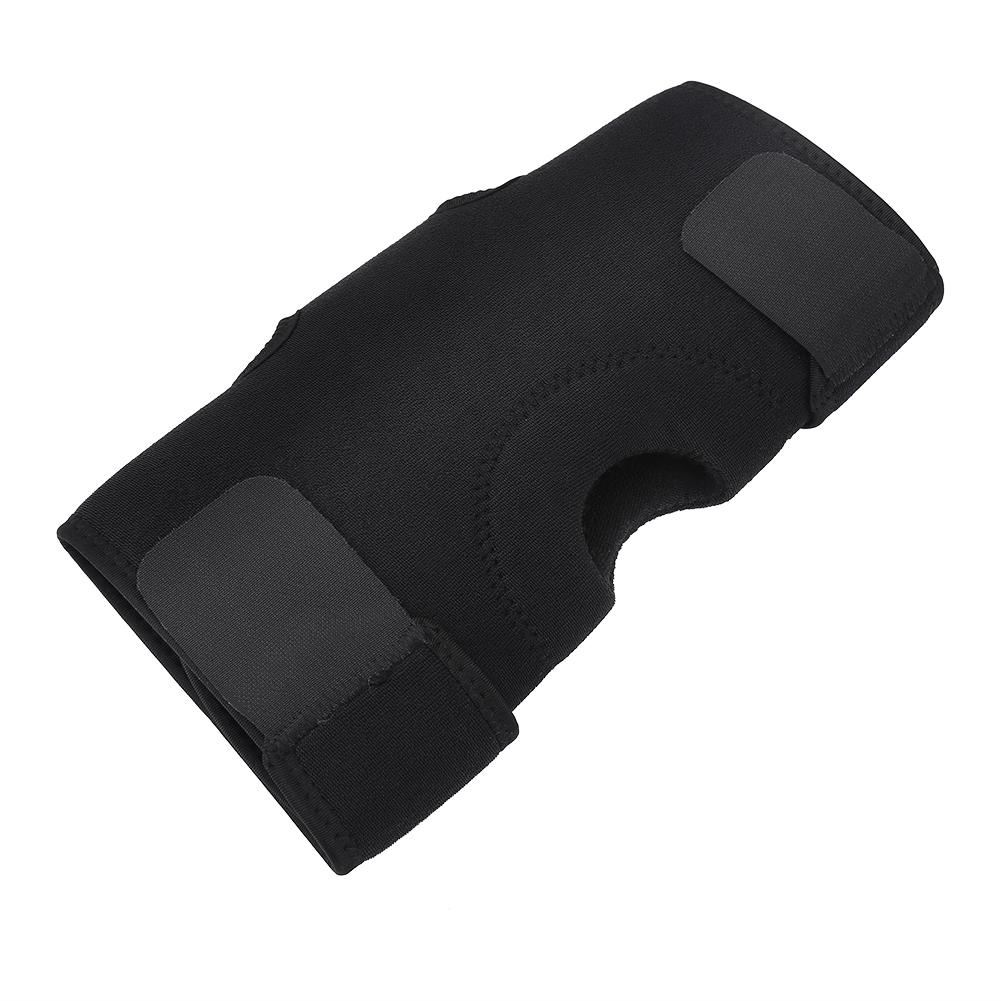 Black Breathable Knee Support Brace Adjustable Hook and Loop Straps Compression Sleeve