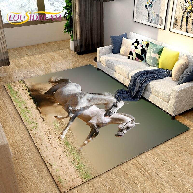 

3D-тварина Pentium Horse Area килимок, килимок для вітальні, дитячої кімнати, діти грають, повзаючи, нековзкий килимок 70x100cm