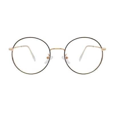 Oart Mitte BLACK GOLD Oversized Round Metal Glasses