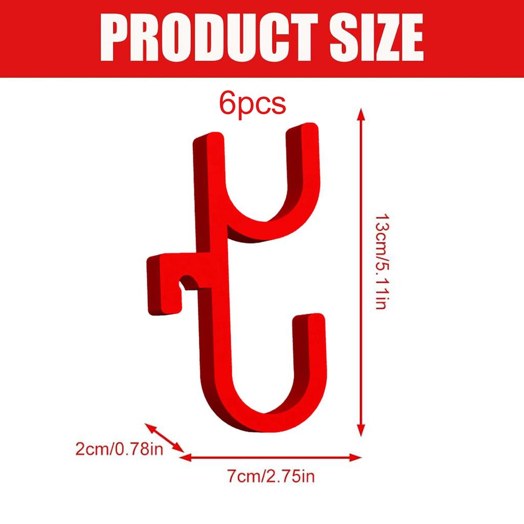 2/4/6pcs Car Umbrella Hook Dual Hooks Multi-Purpose Hooks PLA Material Anti Slip Design for SUV Sedan Trunk Organizer