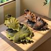 1x Lotus Pond Backflow Incense Burner Metal Frog Living Room Sandalwood Cone Censer for Home Decor Ornaments
