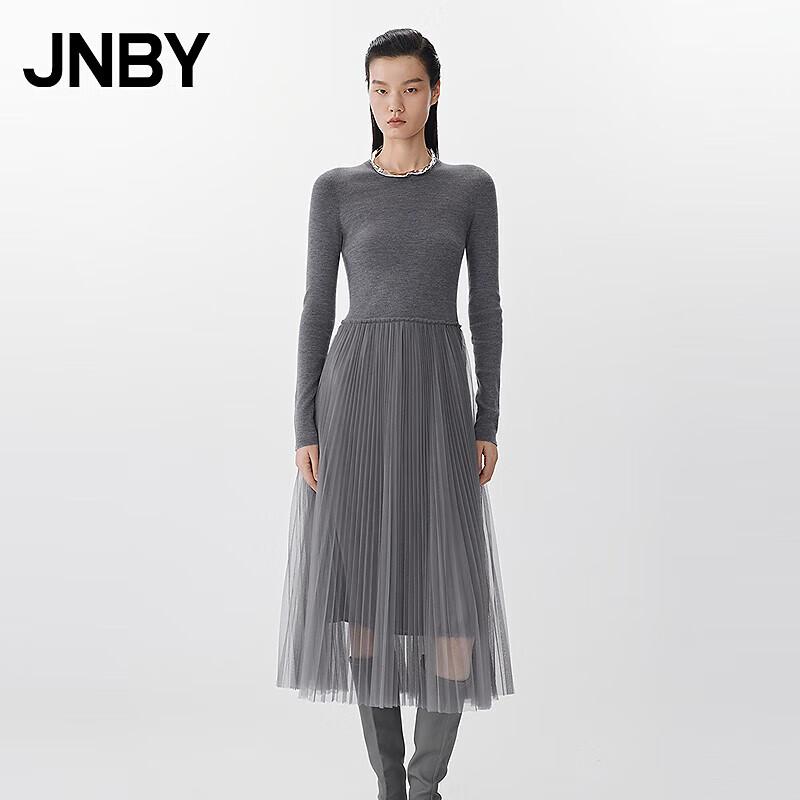 JNBY 2025 Spring Long Sleeve Round Neck Dress