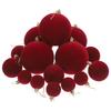 15pcs Ball Ornaments Valentine'S Day Decorations Flocked Shatterproof Baubles For Tree Party Room Decor Large Ornament Set