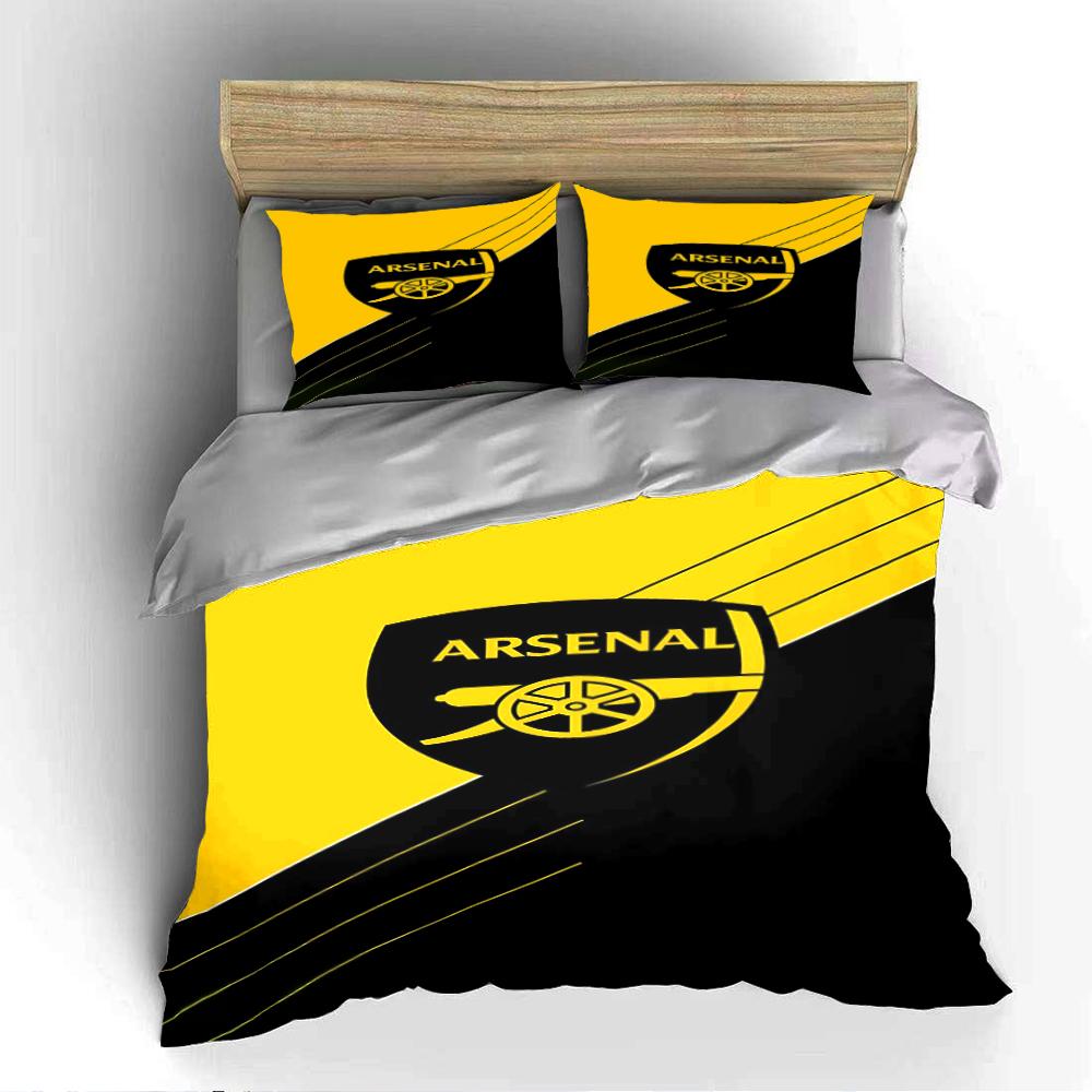 Set Biancheria da Letto Giallo e Nero a Tema Arsenal Set Biancheria da Letto (1 copripiumino, 2 federe, piumino non incluso)