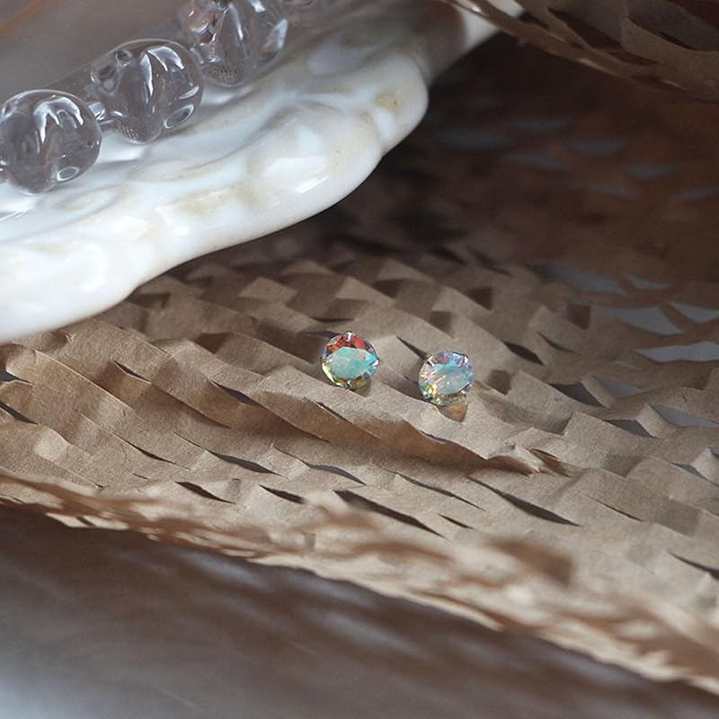 earrings ladies men's Popularity 5A+ cubic zirconia stud 6mm Compatible with metal allergies silver 925 aurora accessories birthday everyday use