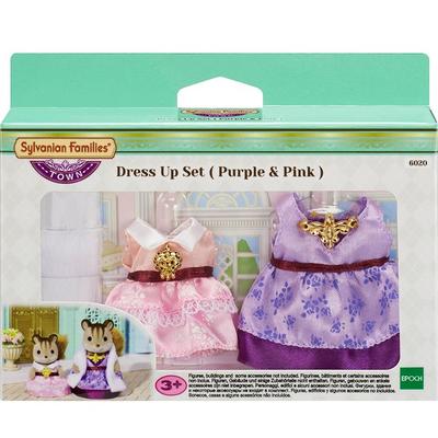 Sylvanian Family fioletowo-różowa sukienka kostium mamy dla dziewczynki 6020, 1 zestaw, popularne koreańskie zabawki