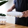 Snap-Lock Stackable Egg Storage Box with Divider for Kitchen Refrigerator