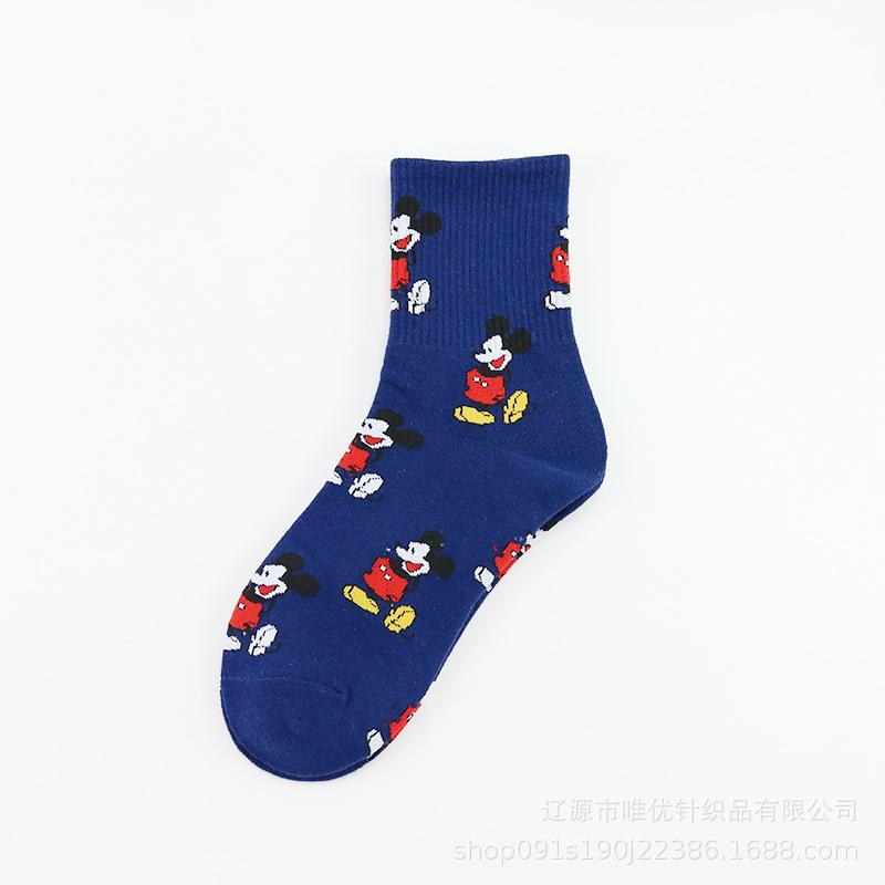 Women's Mid-Calf Mickey Mouse Cotton Socks - Autumn Trendy Cartoon Style